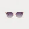 1802202475 Maya Bay, Pink Transparent sunglasses front view